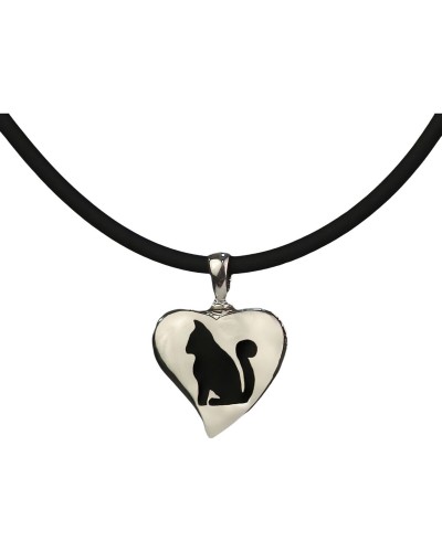 Ciondolo Donna Pet Zen 15 X 16 MM Nero Argentato