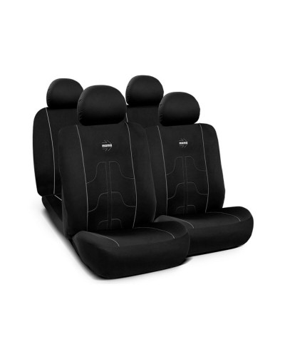 Momo Housses de Siège Auto Noir/Gris - Ensemble Complet 11 Pièces - Universelles
