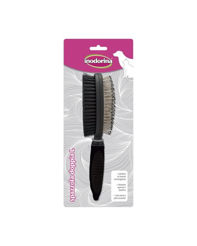 Cepillo para Perros Inodorina Negro L Doble