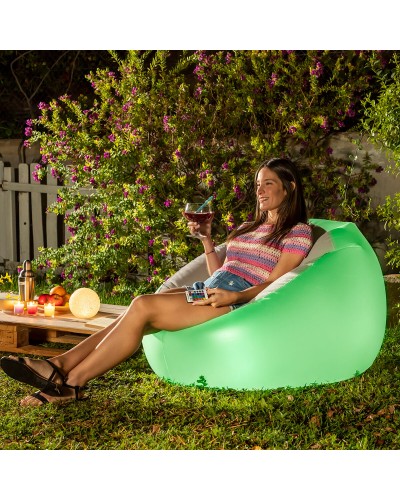 InnovaGoods Fauteuil Gonflable LED Multicolore Télécommande - Détente et Design
