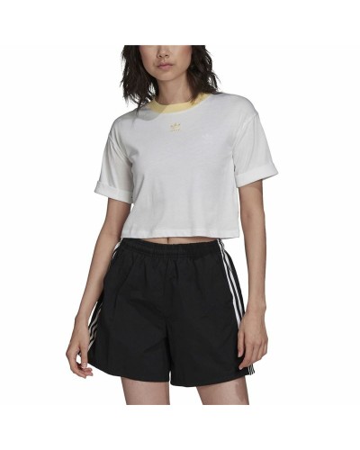 Adidas Damen T-Shirt Tiny Trefoil Weiß - Kurzarm Sportlich

