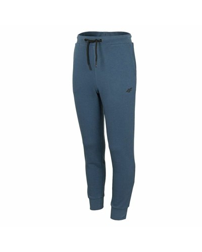 4F Pantalón de Chándal Niño Azul - Sudadera Algodón, Deportes y Aire Libre

