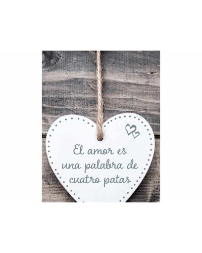 Hanging decoration Magnet & Steel El amor es una palabra de cuatro patas Heart 13 x 13 x 0,8 cm