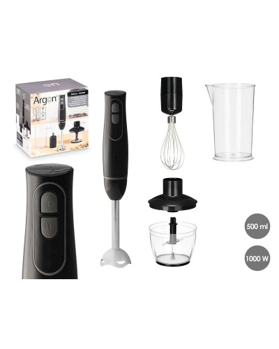Hand-held Blender Argon JE-908BL Black Grey 1000 W