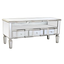 DKD Home Decor TV Stand Silver, 112 x 45 x 50 cm, for Living Room
