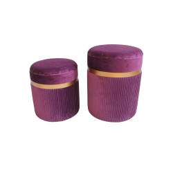 Jalkatuki DKD Home Decor Polyesteri MDF Burgundi (39 x 39 x 49 cm)