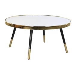 Hoofdtafel DKD Home Decor Glamour Gouden Zilverkleurig Staal Spiegel 82,5 x 82,5 x 40 cm