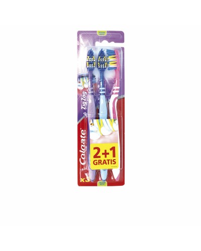 Colgate Zig Zag Medio - Spazzolino Denti 3 Pezzi - Pulizia Profonda
