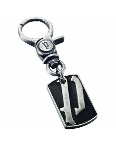 Police Llavero Hombre Acero Negro Logo Redondo 22041KSB/02
