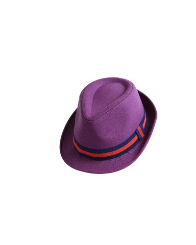 Chapeau Lancaster CAL003-5 Violet - Coton, Décontracté, Visière Pare-Soleil
