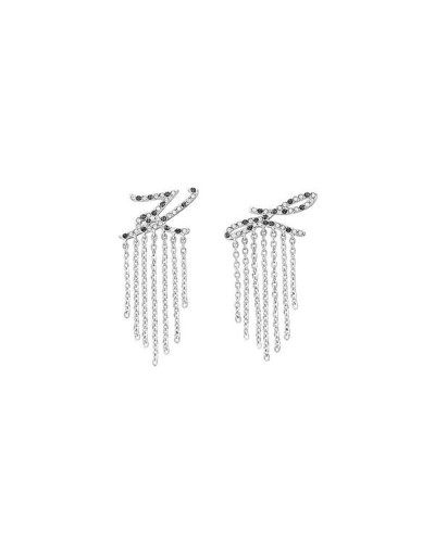Karl Lagerfeld Women's Earrings 5512217 Silver, Logo, 4cm

