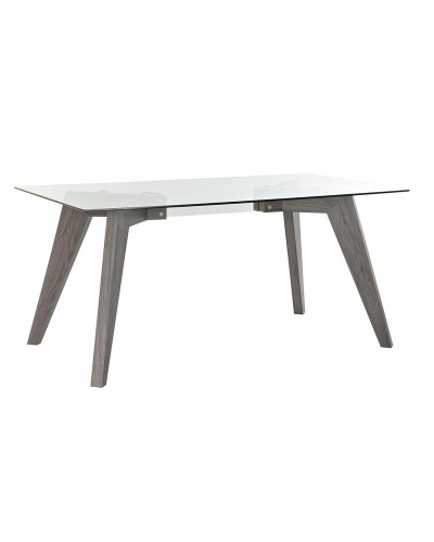 Table de Salle à Manger DKD Home Decor Verre Gris Transparent Bois MDF (160 x 90 x 75 cm)