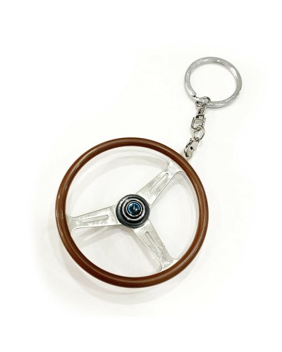 OCC Motorsport Steering Wheel Keychain - Chrome Metal - Car Tuning Accessory
