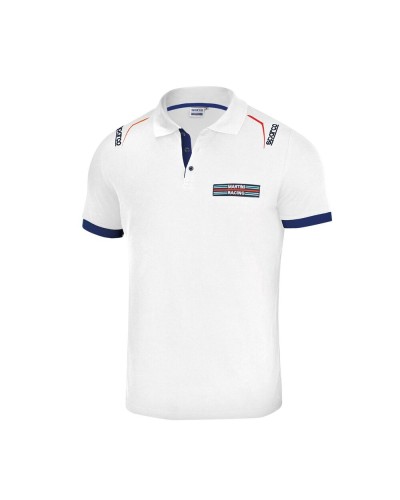 Polotröja kortärmad Herr Sparco Martini Racing Vit (Storlek M)