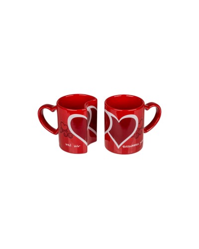 Set of Mugs Out of the Blue Red (2 Units)