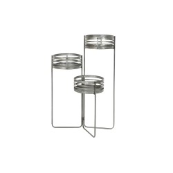 Vaso DKD Home Decor 3 in 1 Grigio Metallico per Piante, Fiori e Decorazioni (47 x 35 x 72 cm)