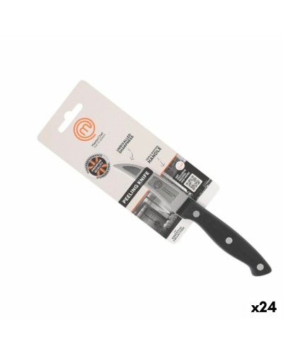 Skalkniv MasterChef Svart Silvrig Rostfritt stål 7 cm (24 antal)