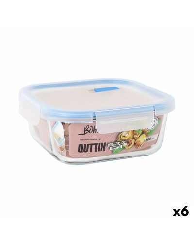 Hermetic Lunch Box Quttin Boho Transparent 1,1 L (6 Units)