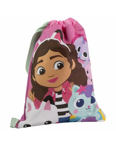 Rucksacktasche mit Bändern Gabby's Dollhouse Rosa 27,0 x 33,0 x 1,0 cm