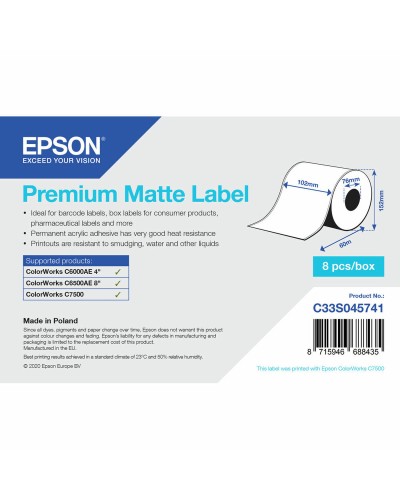 Etiketter till Skrivare Epson C33S045741 Ø 76,2 mm (1 antal) (18 antal)