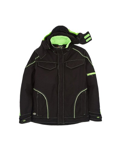 Cofra Tecka: Chaqueta de Trabajo Ligera Lima/Negro - Transpirable Talla 16
