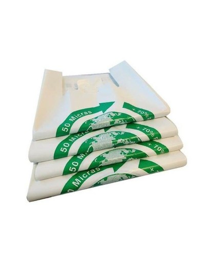 Bolsa de la Compra Biodegradable Blanca 50x60 cm - Bolsa de la Compra Reutilizable
