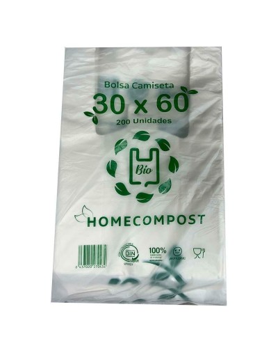 Bolsa de Compra Biodegradable Blanca 30x60cm - 200 Unidades - Bolsas Compostables
