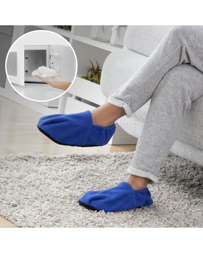 InnovaGoods Wärmeslipper Blau - Sofortige Wärme für kalte Füße
