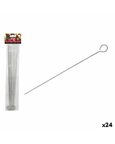 Barbecuespiesset Algon Metaal 25 cm 12 Onderdelen (24 Stuks)