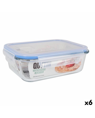 Lunchbox hermetisch Quttin Durchsichtig rechteckig 1L (6 Stück)