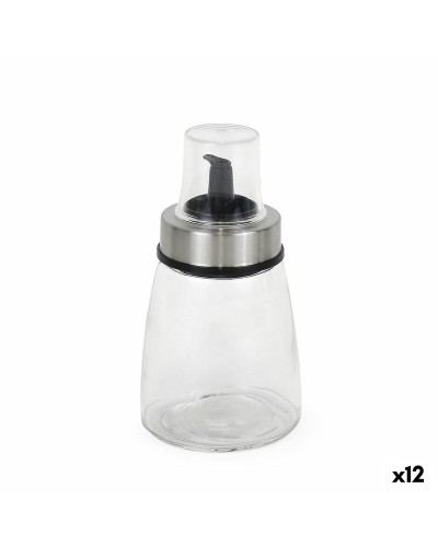 Ölfläschchen Quttin Durchsichtig Silberfarben Glas 200 ml 6,5 x 6,5 x 12,5 cm (12 Stück)