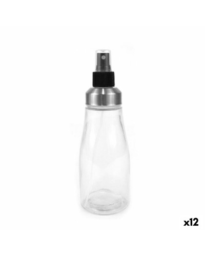 Oljeflaska Anna Transparent Silvrig Glas 330 ml (12 antal)