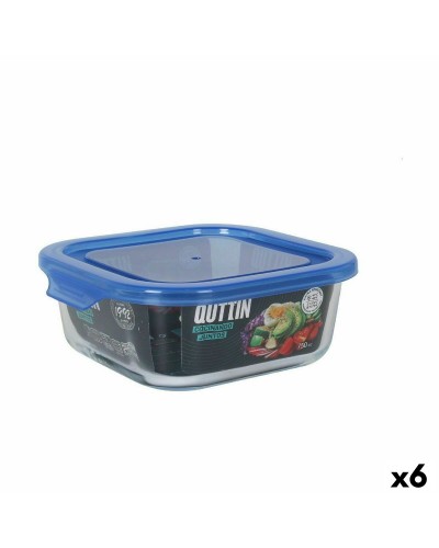 Lunchbox hermetisch Quttin Blau Durchsichtig 750 ml (6 Stück)