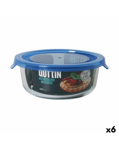 Boîte à lunch hermétique Quttin Bleu Transparent 650 ml (6 Unités)