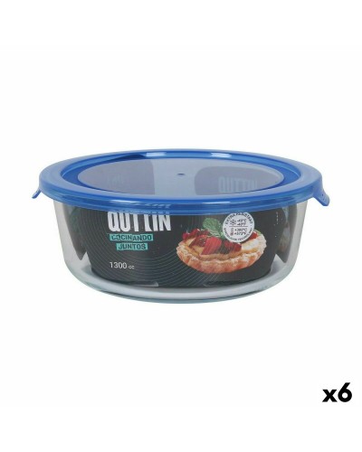 Fiambrera Hermética Quttin Azul Transparente 1,3 L (6 Unidades)