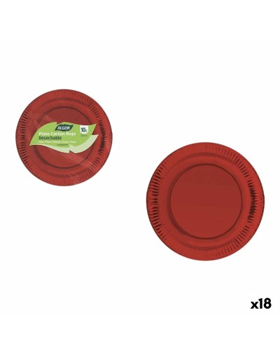 Tallriksset Algon Röd 23 cm 10 Delar (18 antal)