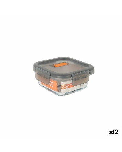 Fiambrera Hermética MasterChef Gris Transparente Cuadrado 310 ml (12 Unidades)
