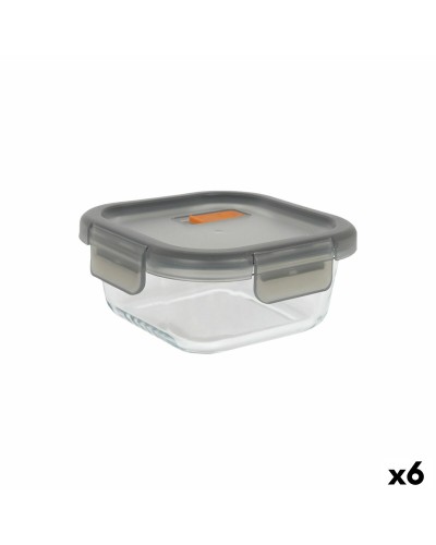 Boîte à lunch hermétique MasterChef Gris Transparent Carré 1,1 L (6 Unités)