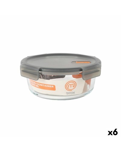 Boîte à lunch hermétique MasterChef Gris Transparent Ronde 1,3 L (6 Unités)
