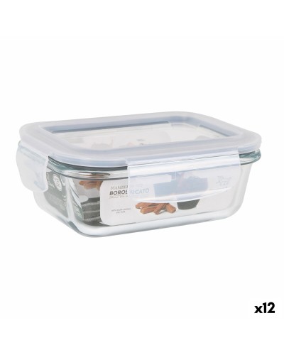 Fiambrera Hermética Santa Clara Transparente Rectangular 375 ml (12 Unidades)