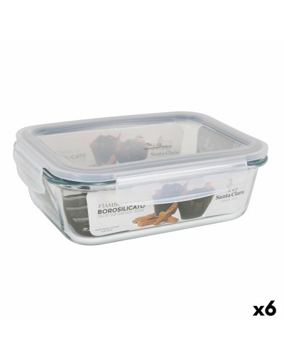 Lunchbox hermetisch Santa Clara Durchsichtig rechteckig 1L (6 Stück)