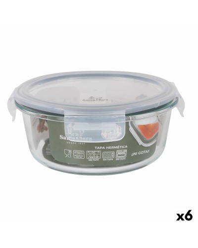 Hermetische Lunchtrommel Santa Clara Transparant Ø 17 cm 0,9 l (6 Stuks)