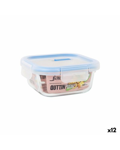 Boîte à lunch hermétique Quttin Boho Transparent 550 ml (12 Unités)