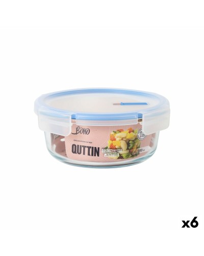 Lunchbox hermetisch Quttin Boho Durchsichtig 0,9 l (6 Stück)
