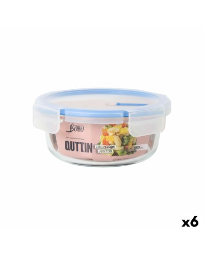 Lunchbox hermetisch Quttin Boho Durchsichtig 650 ml (6 Stück)