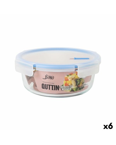 Hermetic Lunch Box Quttin Boho Transparent 1,3 L (6 Units)