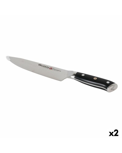 Cuchillo de Cocina Quttin DAMASKUS Negro Plateado 20 cm (2 Unidades)