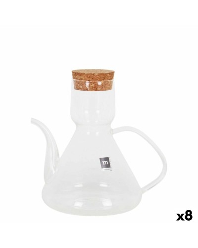 Aceitera La Mediterránea Bell Transparente Silicona Vidrio de Borosilicato 500 ml (8 Unidades)