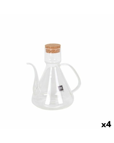 Ölfläschchen La Mediterránea Bell Durchsichtig Silikon Borosilikatglas 1 L (4 Stück)