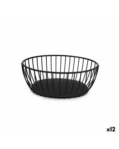 Portapane My Bar Gourmet Nero Metallo Ovale 20 x 15 x 8 cm (12 Unità)